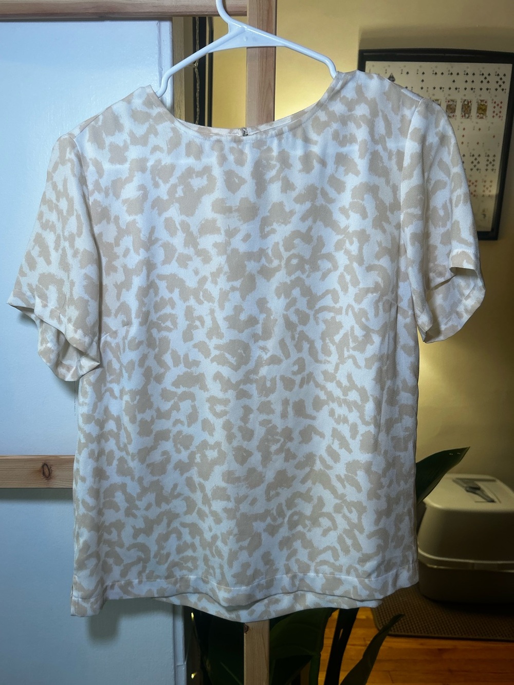 a new day Blouse with Leopard Print, Business Casual Women Blouse size S